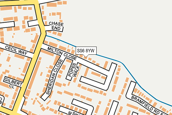 SS6 8YW map - OS OpenMap – Local (Ordnance Survey)