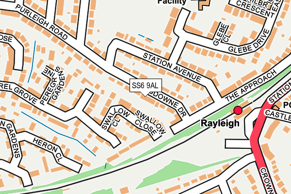 SS6 9AL map - OS OpenMap – Local (Ordnance Survey)