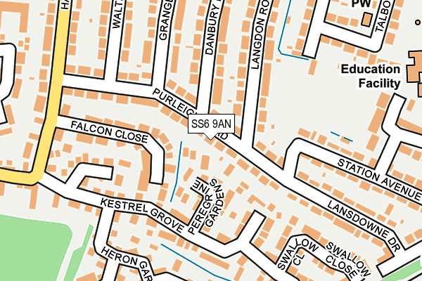 SS6 9AN map - OS OpenMap – Local (Ordnance Survey)