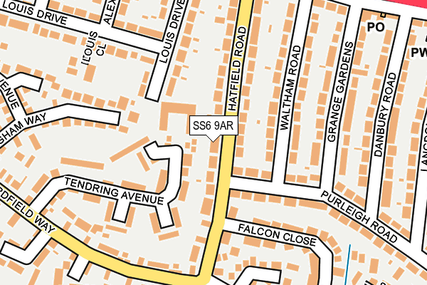 SS6 9AR map - OS OpenMap – Local (Ordnance Survey)