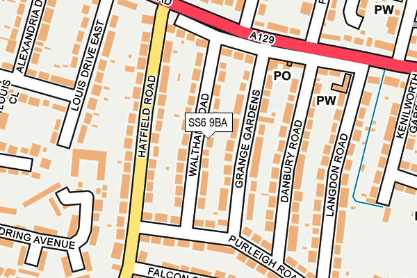 SS6 9BA map - OS OpenMap – Local (Ordnance Survey)