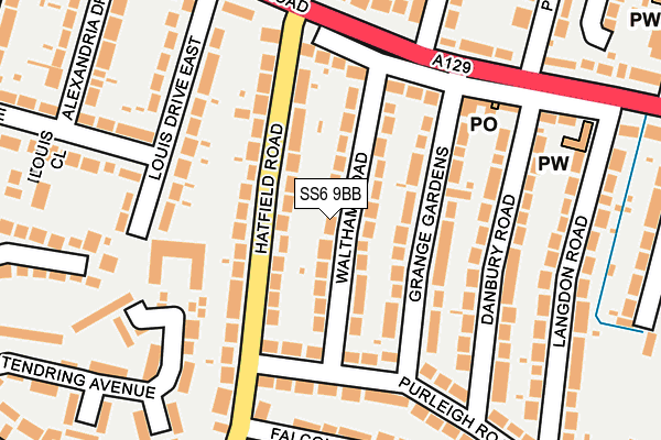 SS6 9BB map - OS OpenMap – Local (Ordnance Survey)