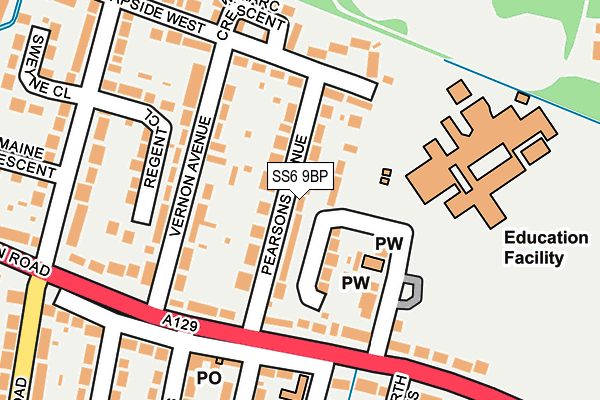 SS6 9BP map - OS OpenMap – Local (Ordnance Survey)