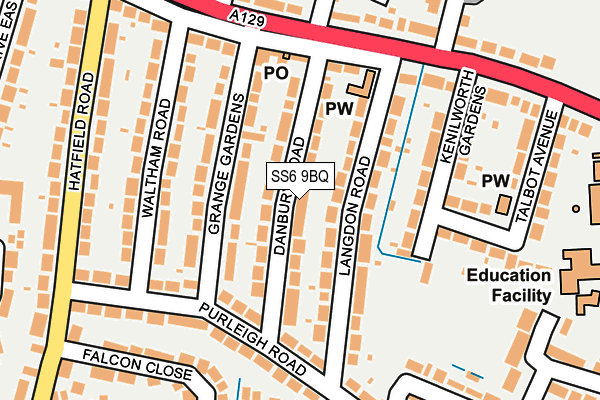 SS6 9BQ map - OS OpenMap – Local (Ordnance Survey)