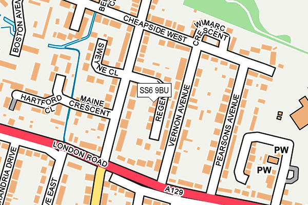 SS6 9BU map - OS OpenMap – Local (Ordnance Survey)