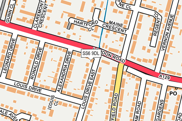 SS6 9DL map - OS OpenMap – Local (Ordnance Survey)
