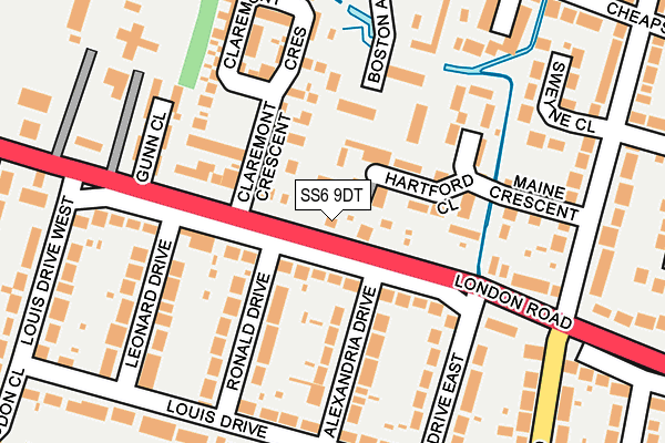 SS6 9DT map - OS OpenMap – Local (Ordnance Survey)