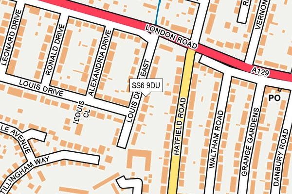 SS6 9DU map - OS OpenMap – Local (Ordnance Survey)
