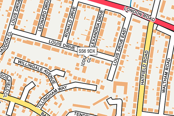 SS6 9DX map - OS OpenMap – Local (Ordnance Survey)