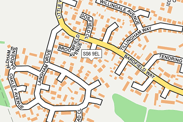 SS6 9EL map - OS OpenMap – Local (Ordnance Survey)