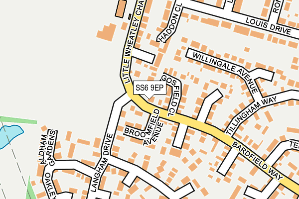 SS6 9EP map - OS OpenMap – Local (Ordnance Survey)