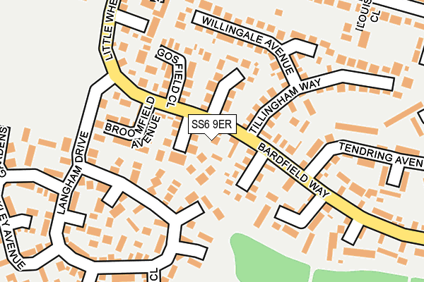 SS6 9ER map - OS OpenMap – Local (Ordnance Survey)