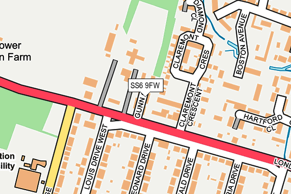 SS6 9FW map - OS OpenMap – Local (Ordnance Survey)