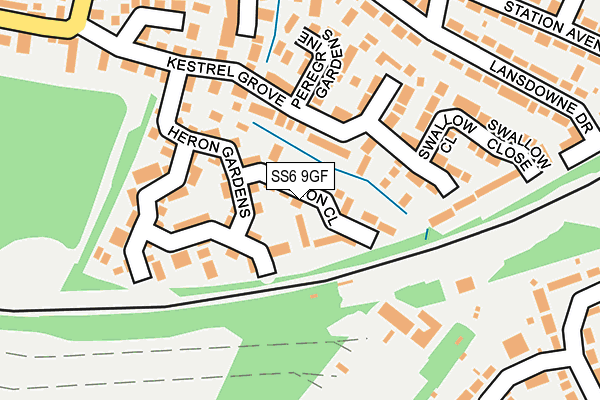 SS6 9GF map - OS OpenMap – Local (Ordnance Survey)