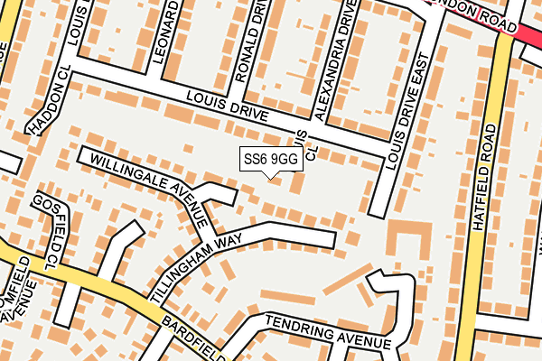 SS6 9GG map - OS OpenMap – Local (Ordnance Survey)