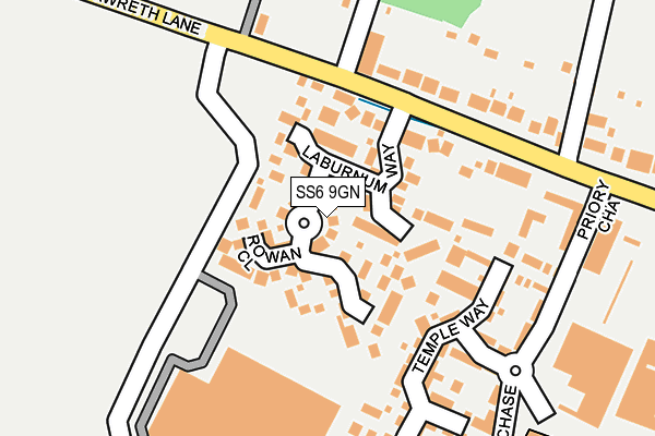 SS6 9GN map - OS OpenMap – Local (Ordnance Survey)