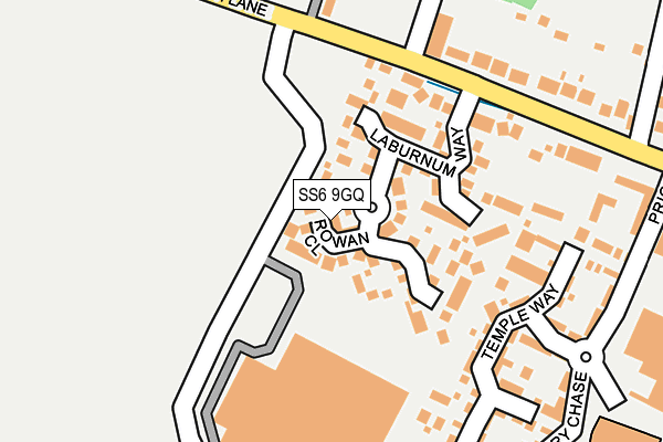 SS6 9GQ map - OS OpenMap – Local (Ordnance Survey)