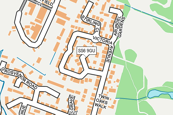 SS6 9GU map - OS OpenMap – Local (Ordnance Survey)