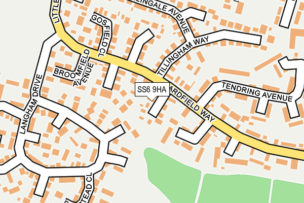 SS6 9HA map - OS OpenMap – Local (Ordnance Survey)