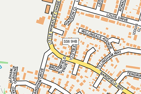 SS6 9HB map - OS OpenMap – Local (Ordnance Survey)