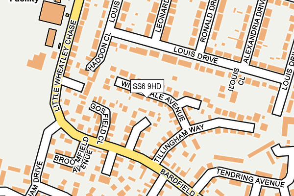 SS6 9HD map - OS OpenMap – Local (Ordnance Survey)