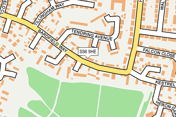 SS6 9HE map - OS OpenMap – Local (Ordnance Survey)
