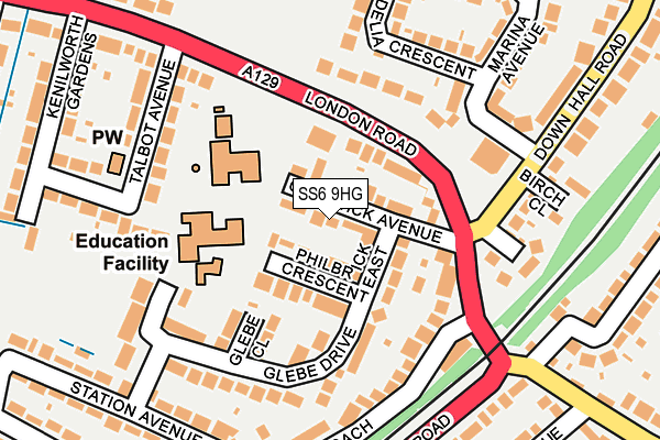 SS6 9HG map - OS OpenMap – Local (Ordnance Survey)