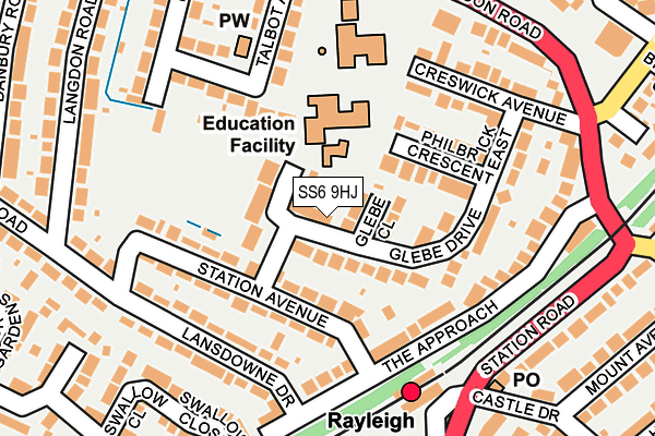 SS6 9HJ map - OS OpenMap – Local (Ordnance Survey)