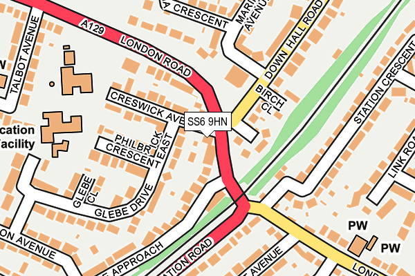 SS6 9HN map - OS OpenMap – Local (Ordnance Survey)