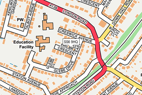 SS6 9HQ map - OS OpenMap – Local (Ordnance Survey)