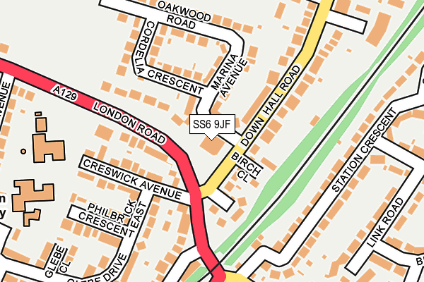 SS6 9JF map - OS OpenMap – Local (Ordnance Survey)