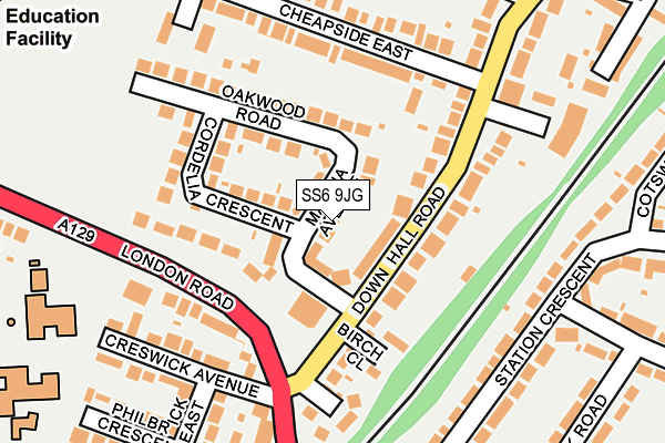 SS6 9JG map - OS OpenMap – Local (Ordnance Survey)