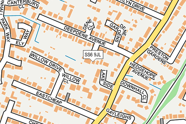 SS6 9JL map - OS OpenMap – Local (Ordnance Survey)