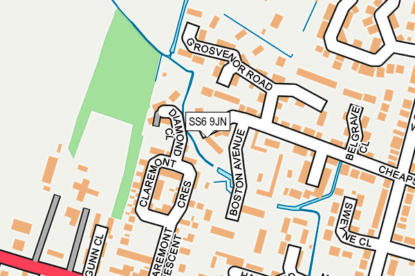 SS6 9JN map - OS OpenMap – Local (Ordnance Survey)