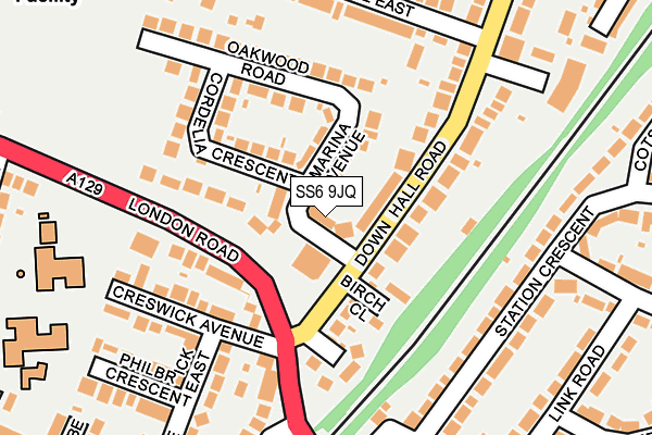 SS6 9JQ map - OS OpenMap – Local (Ordnance Survey)