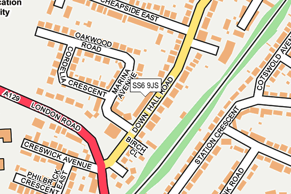 SS6 9JS map - OS OpenMap – Local (Ordnance Survey)
