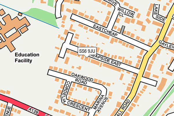 SS6 9JU map - OS OpenMap – Local (Ordnance Survey)