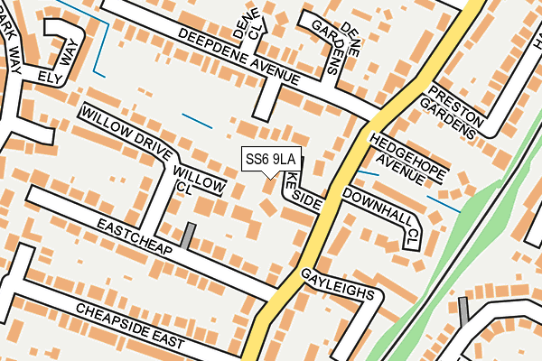 SS6 9LA map - OS OpenMap – Local (Ordnance Survey)