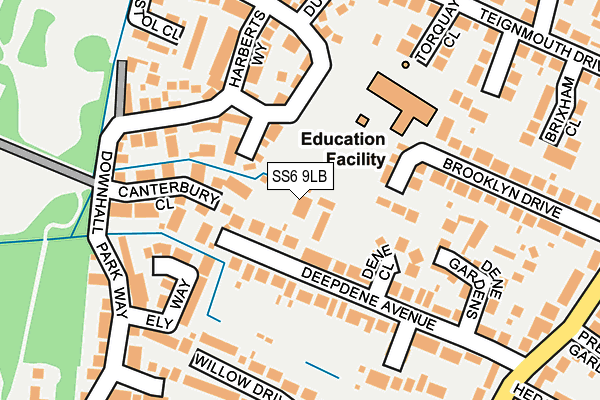 SS6 9LB map - OS OpenMap – Local (Ordnance Survey)