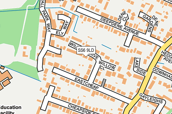 SS6 9LD map - OS OpenMap – Local (Ordnance Survey)