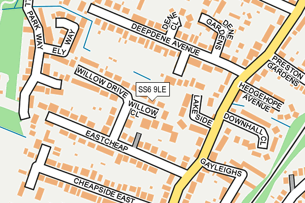 SS6 9LE map - OS OpenMap – Local (Ordnance Survey)