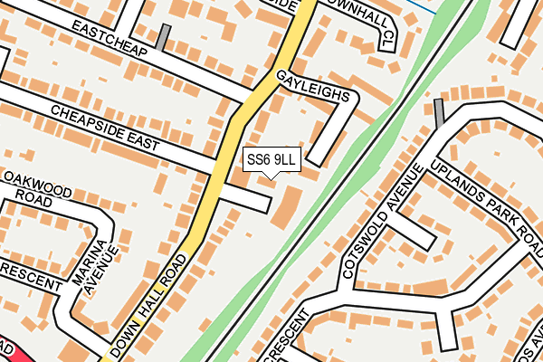 SS6 9LL map - OS OpenMap – Local (Ordnance Survey)