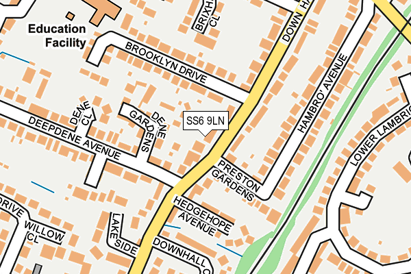 SS6 9LN map - OS OpenMap – Local (Ordnance Survey)