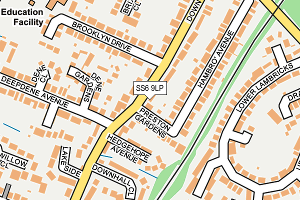 SS6 9LP map - OS OpenMap – Local (Ordnance Survey)