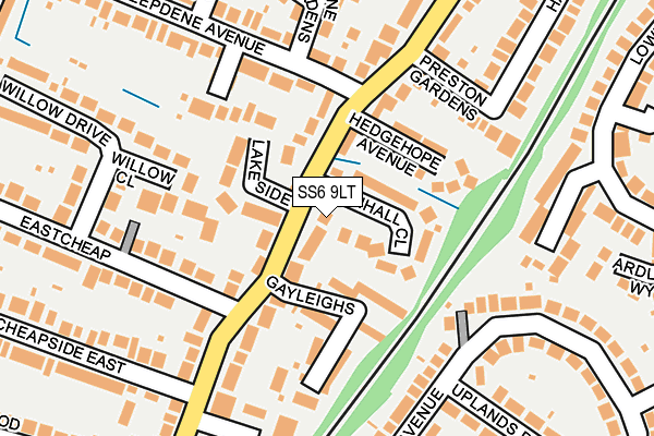SS6 9LT map - OS OpenMap – Local (Ordnance Survey)
