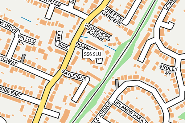 SS6 9LU map - OS OpenMap – Local (Ordnance Survey)