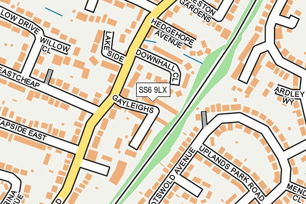 SS6 9LX map - OS OpenMap – Local (Ordnance Survey)
