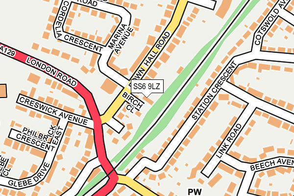 SS6 9LZ map - OS OpenMap – Local (Ordnance Survey)