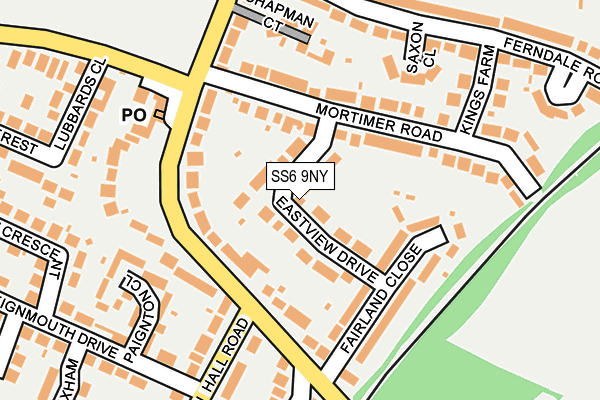 SS6 9NY map - OS OpenMap – Local (Ordnance Survey)