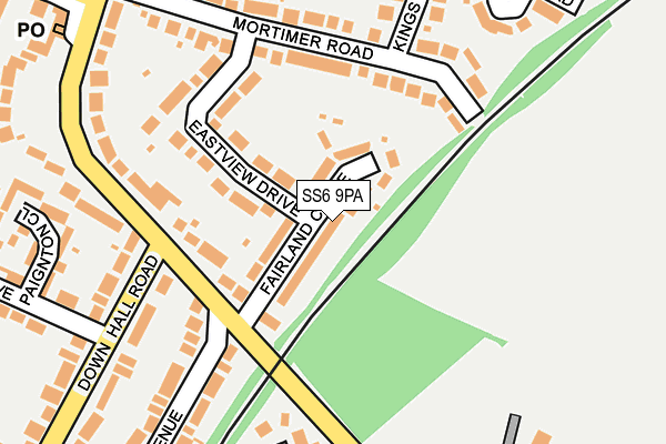 SS6 9PA map - OS OpenMap – Local (Ordnance Survey)